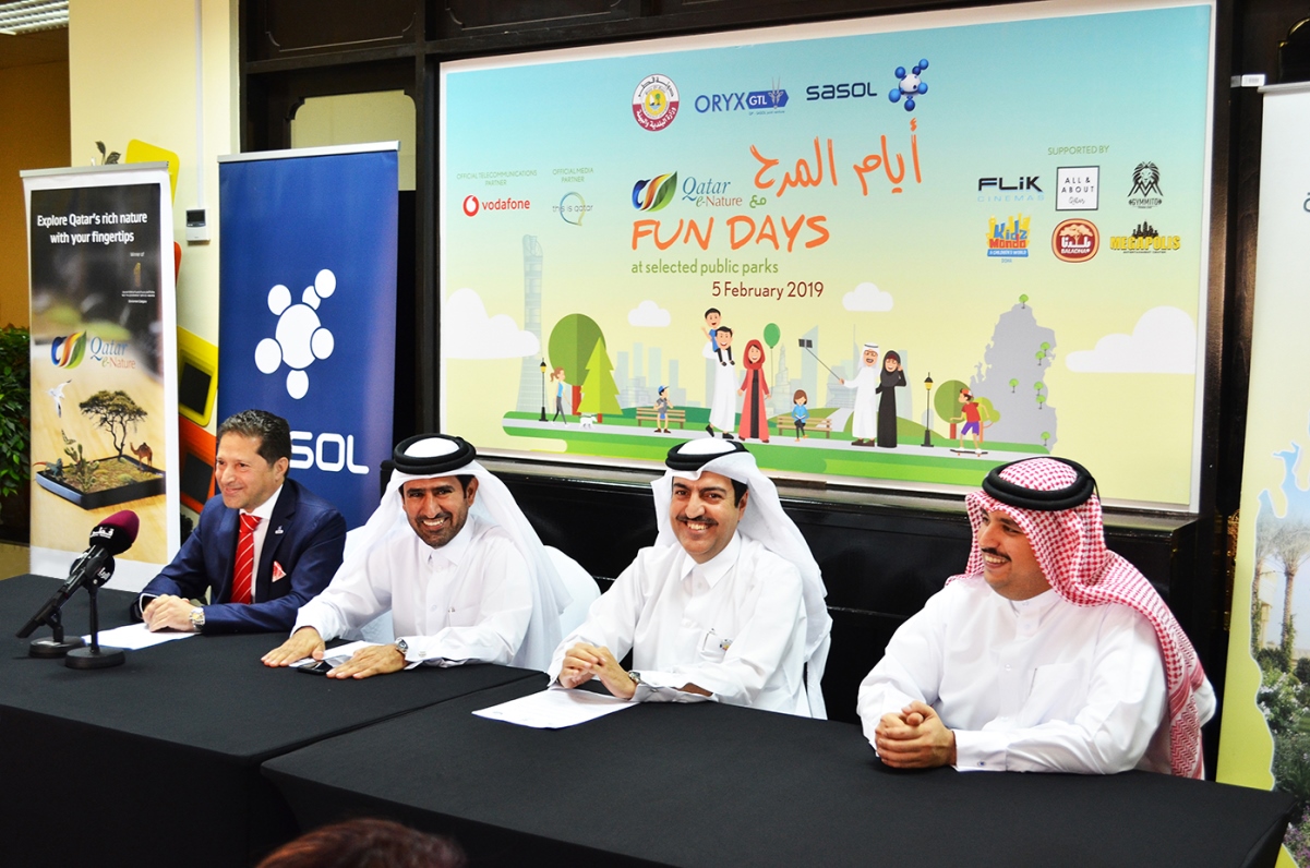 The Ministry of Municipality and Environment, Sasol, and ORYX GTL  launch “Fun Days with Qatar e-Nature”  at 7 Public parks 